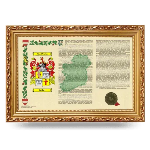 Gallwy Armorial Landscape Framed - Gold