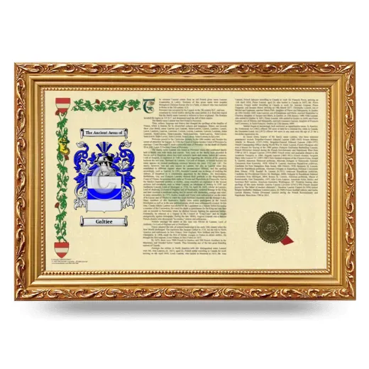 Galtiee Armorial Landscape Framed - Gold
