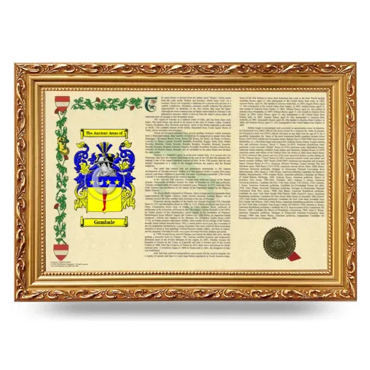 Gambale Armorial Landscape Framed - Gold