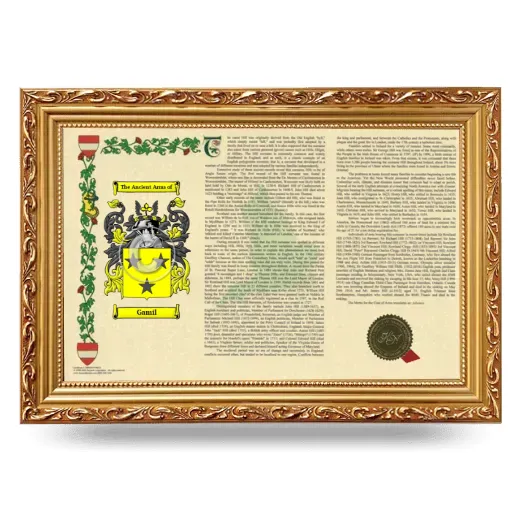 Gamil Armorial Landscape Framed - Gold