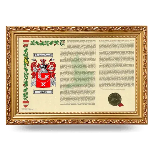 Gandys Armorial Landscape Framed - Gold