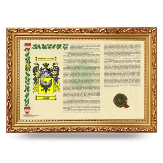 Ganet Armorial Landscape Framed - Gold