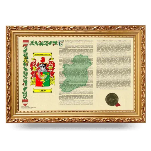 Ganey Armorial Landscape Framed - Gold