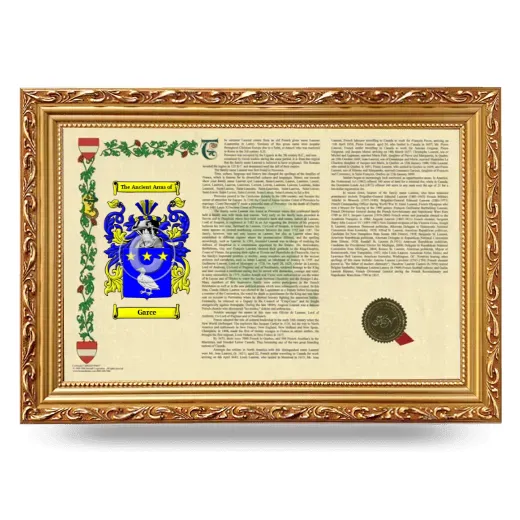 Garce Armorial Landscape Framed - Gold