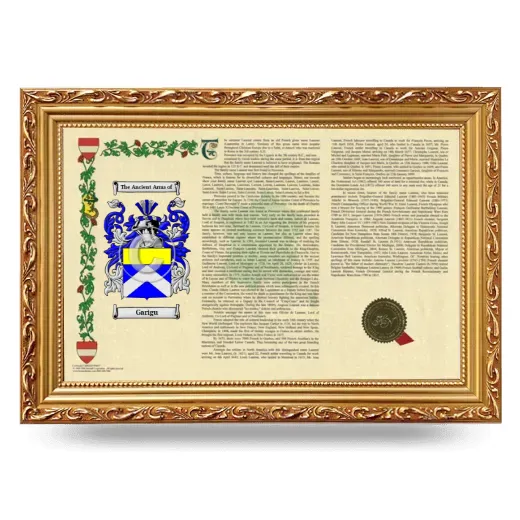 Garigu Armorial Landscape Framed - Gold