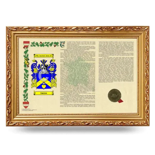 Garros Armorial Landscape Framed - Gold