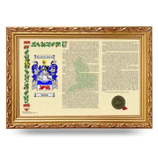 Garton Armorial Landscape Framed - Gold