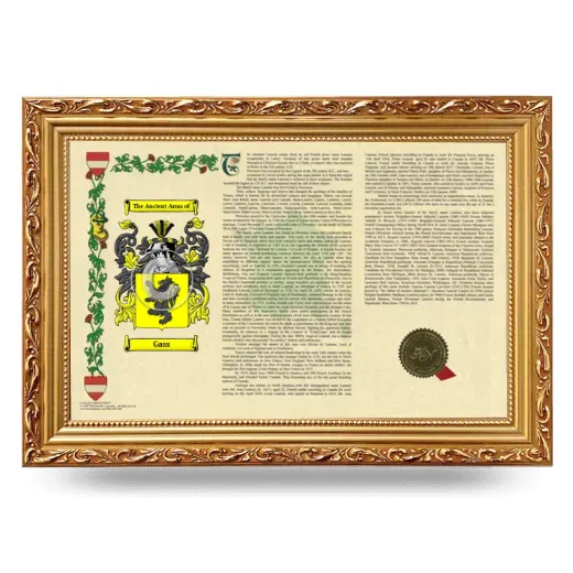 Gass Armorial Landscape Framed - Gold