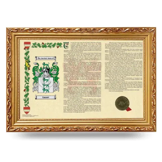 Gasset Armorial Landscape Framed - Gold