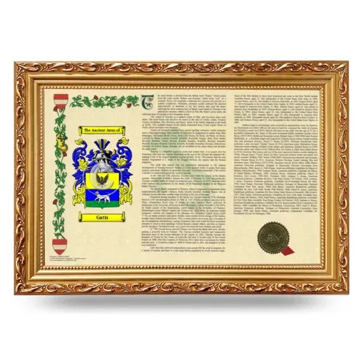 Gatis Armorial Landscape Framed - Gold