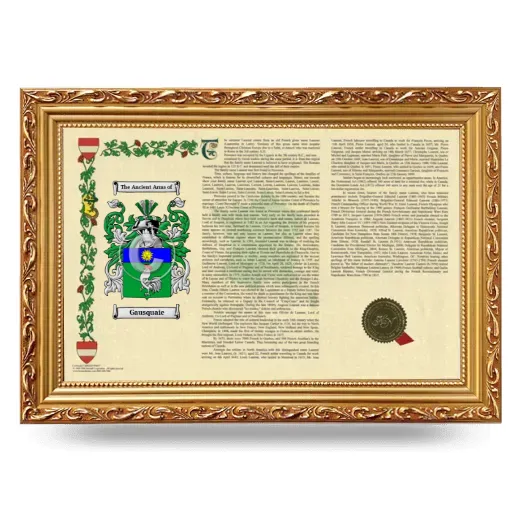 Gausquaie Armorial Landscape Framed - Gold