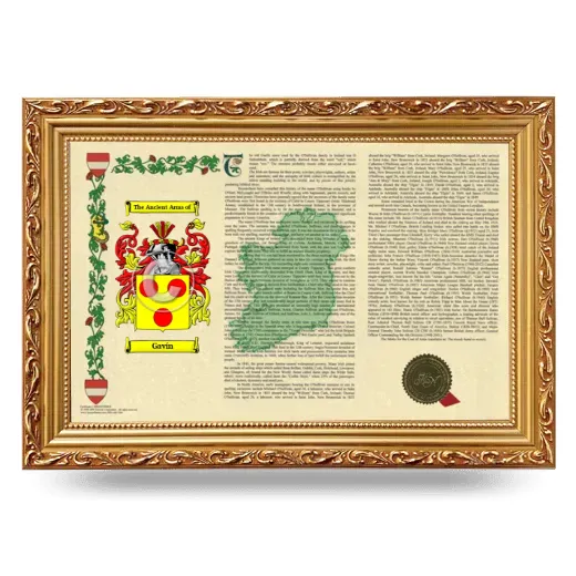 Gavín Armorial Landscape Framed - Gold