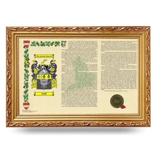 Gavil Armorial Landscape Framed - Gold