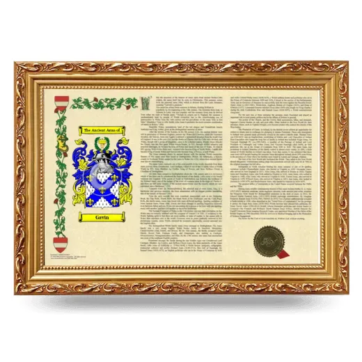 Gavin Armorial Landscape Framed - Gold