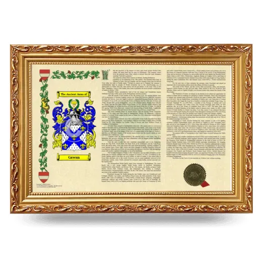 Gawan Armorial Landscape Framed - Gold