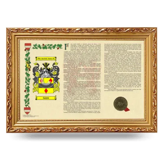 Gayer Armorial Landscape Framed - Gold