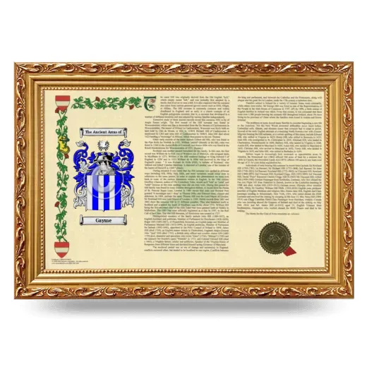 Gayme Armorial Landscape Framed - Gold