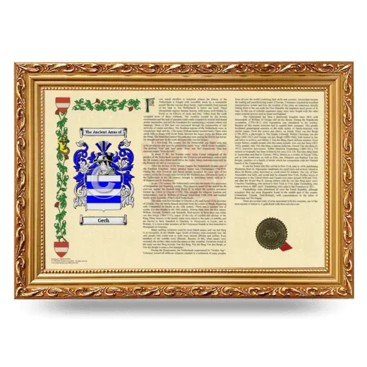 Gech Armorial Landscape Framed - Gold