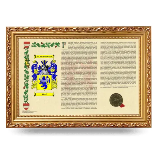 Geel Armorial Landscape Framed - Gold