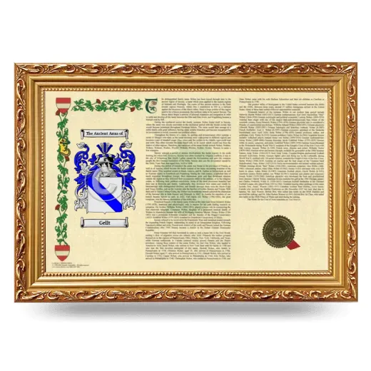 Gellt Armorial Landscape Framed - Gold