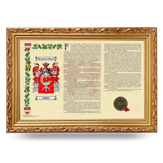 Gelzer Armorial Landscape Framed - Gold