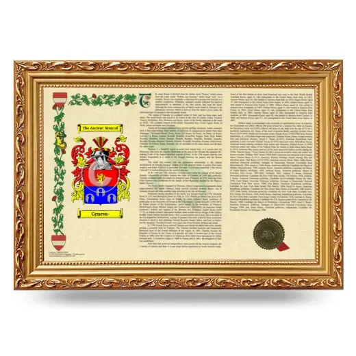 Geneva- Armorial Landscape Framed - Gold