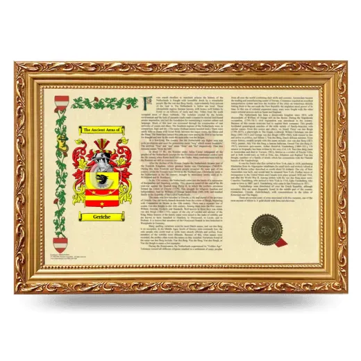 Geriche Armorial Landscape Framed - Gold