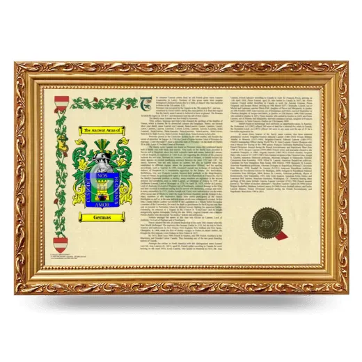 Germas Armorial Landscape Framed - Gold