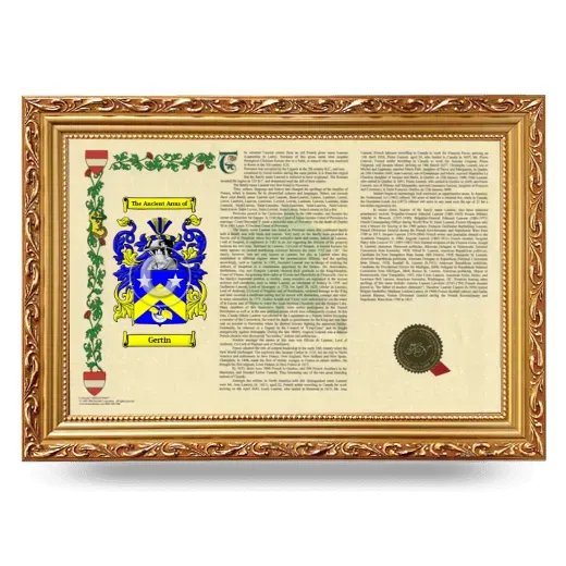 Gertin Armorial Landscape Framed - Gold