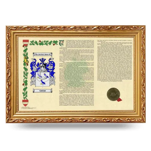Gertze Armorial Landscape Framed - Gold