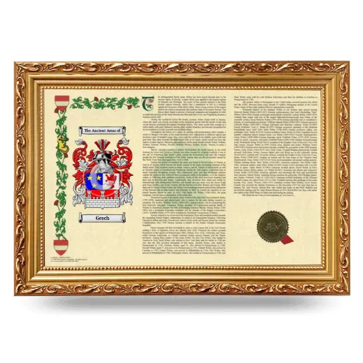 Gesch Armorial Landscape Framed - Gold