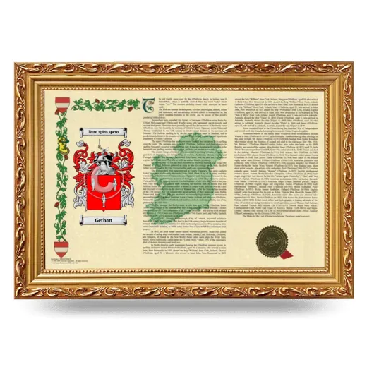 Gethan Armorial Landscape Framed - Gold