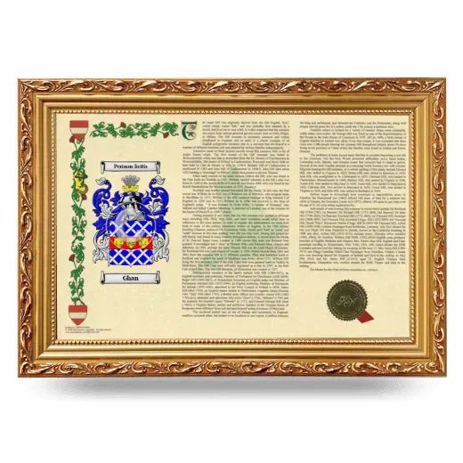Ghan Armorial Landscape Framed - Gold