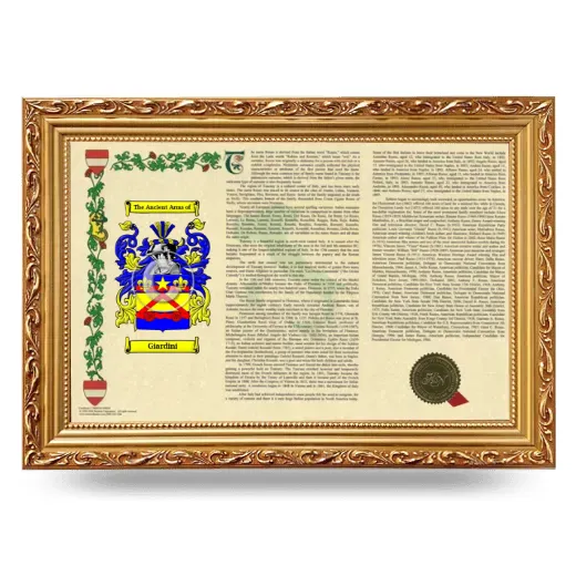Giardini Armorial Landscape Framed - Gold