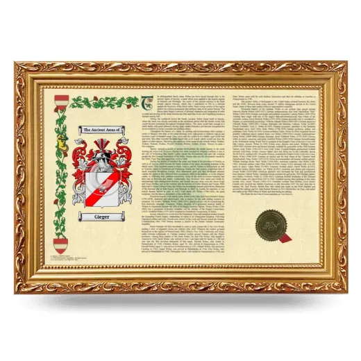 Gieger Armorial Landscape Framed - Gold