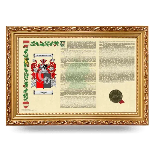Gielgud Armorial Landscape Framed - Gold