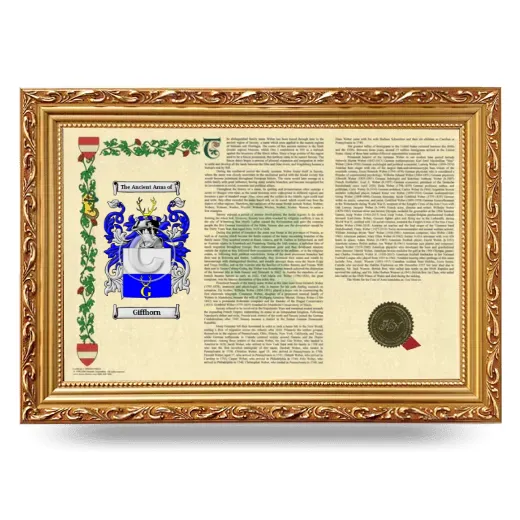 Giffhorn Armorial Landscape Framed - Gold