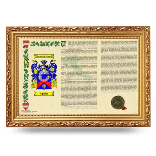 Gigliuto Armorial Landscape Framed - Gold