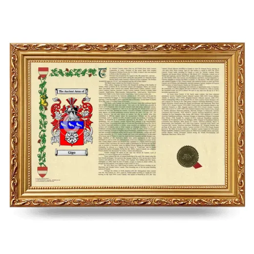 Gigo Armorial Landscape Framed - Gold