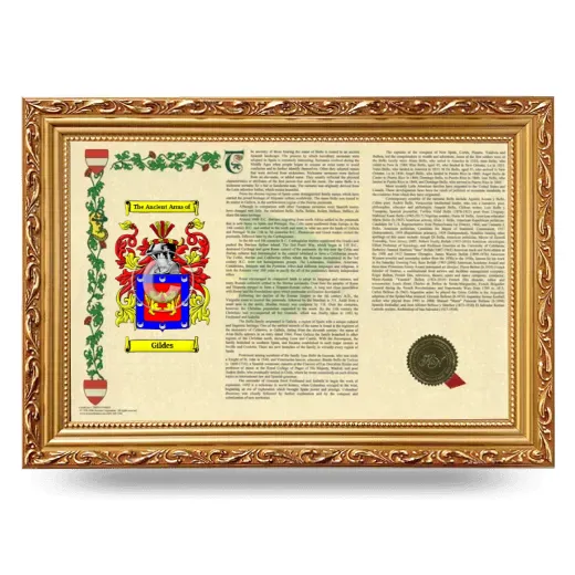 Gildes Armorial Landscape Framed - Gold