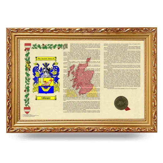 Gillaspie Armorial Landscape Framed - Gold