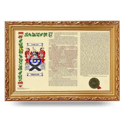 Gilpatrach Armorial Landscape Framed - Gold