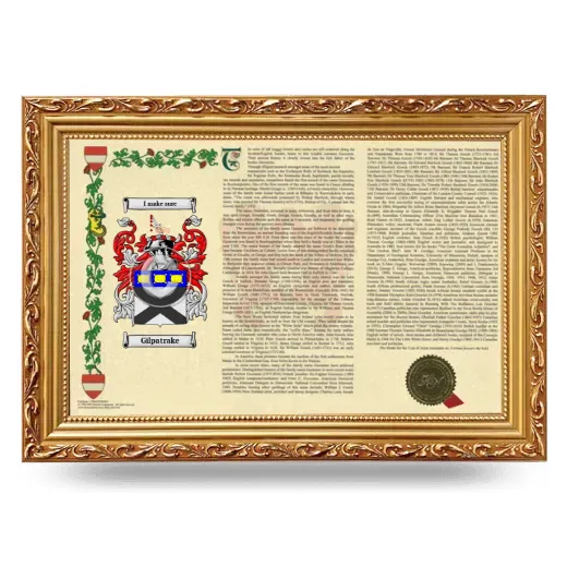 Gilpatrake Armorial Landscape Framed - Gold