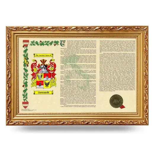 Giovannelli Armorial Landscape Framed - Gold