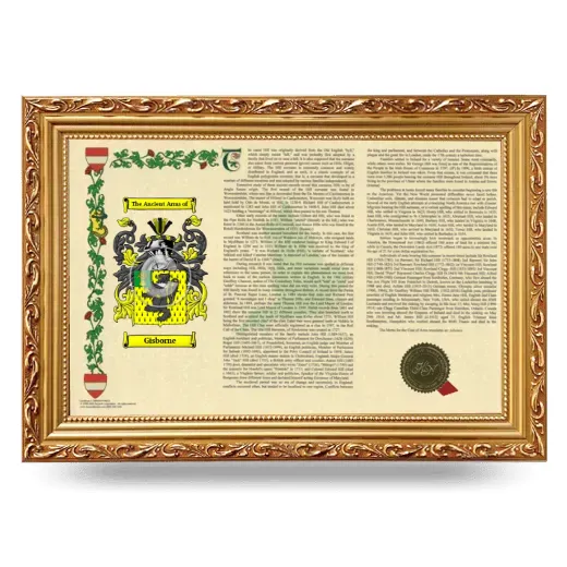 Gisborne Armorial Landscape Framed - Gold