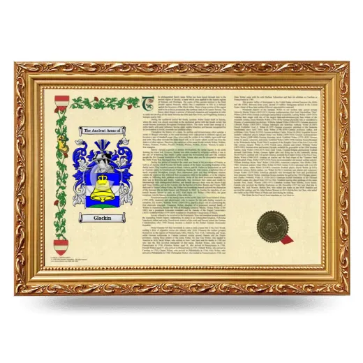Glackin Armorial Landscape Framed - Gold