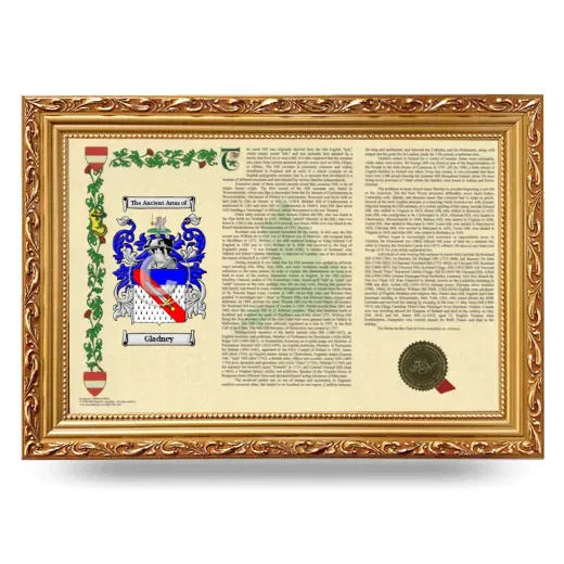 Gladney Armorial Landscape Framed - Gold