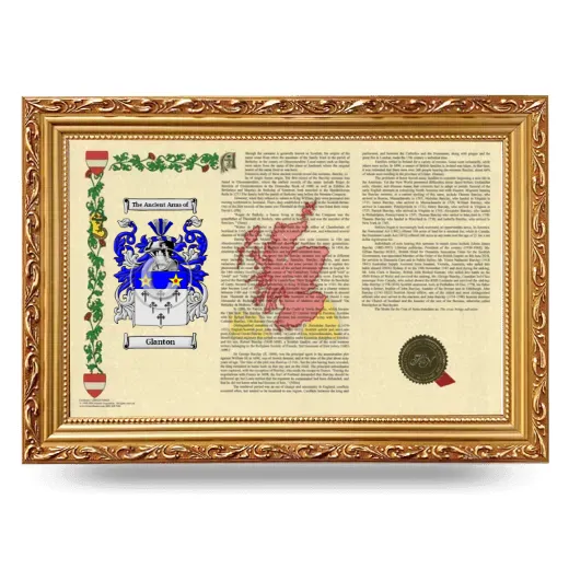 Glanton Armorial Landscape Framed - Gold