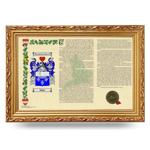Glaze Armorial Landscape Framed - Gold