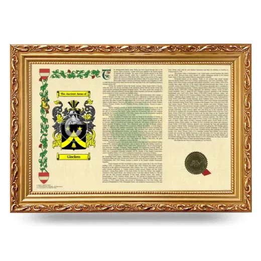 Glocken Armorial Landscape Framed - Gold